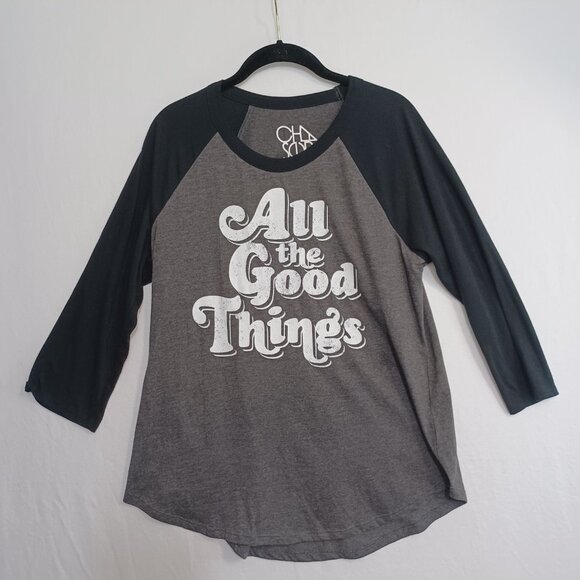 Chaser Tee Shirt All The Good Things Baseball Style Womens Large - Picture 5 of 9